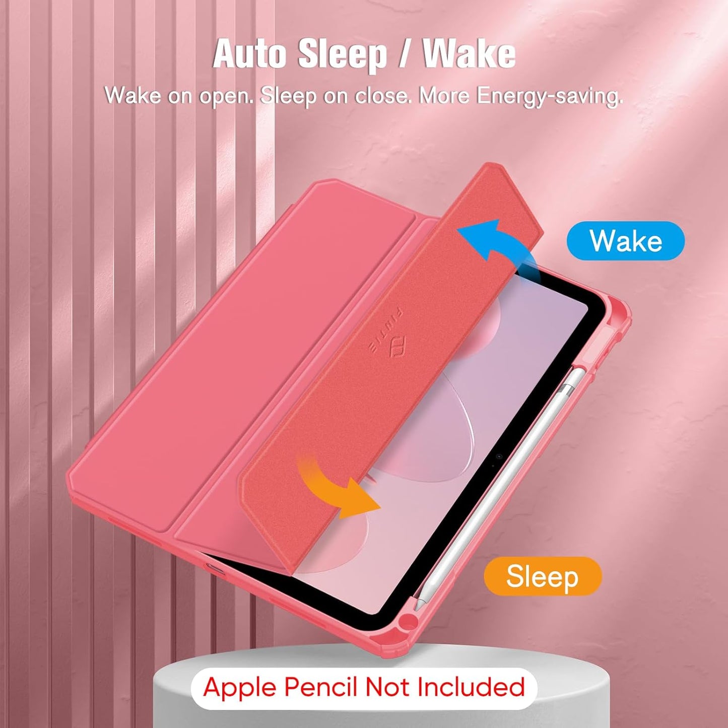 Hybrid Slim Case for Ipad (A16) 11Th Generation 11 Inch (2025), Ipad 10Th Generation 10.9 Inch (2022) - Shockproof Cover with Clear Transparent Back Shell & Pencil Holder, Pink